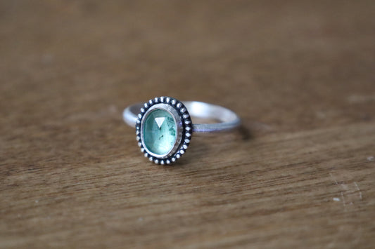 Sterling Silver Ring + Mint Green Kyanite