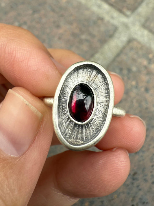 Shadow Box Garnet Ring