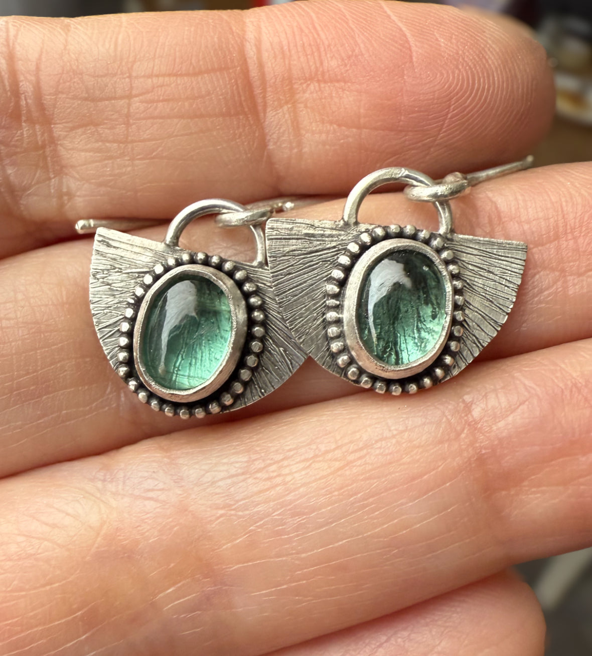 Sterling silver earrings and kyanite