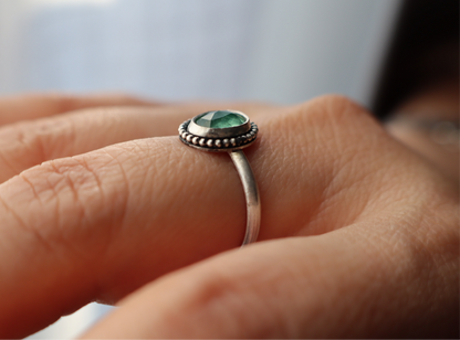 Sterling Silver Ring + Mint Green Kyanite