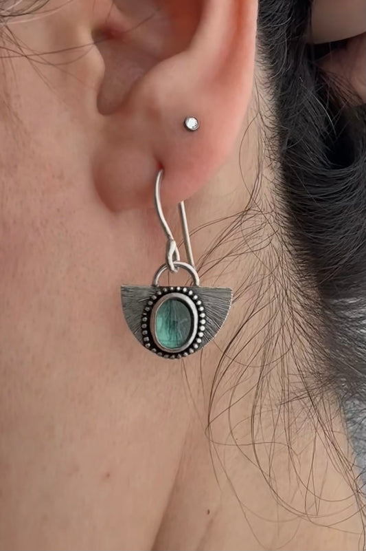 Sterling silver earrings and kyanite