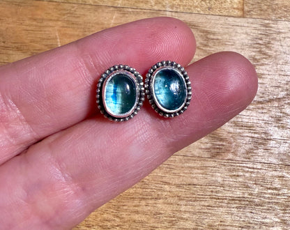 Blue kyanite beaded earrings