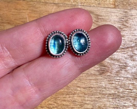 Blue kyanite beaded earrings