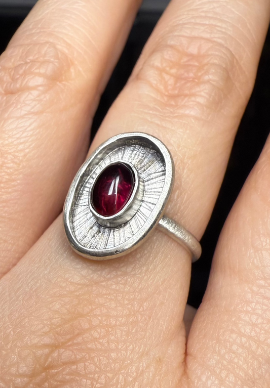 Shadow Box Garnet Ring