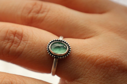 Sterling Silver Ring + Mint Green Kyanite