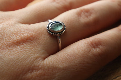 Sterling Silver Ring + Mint Green Kyanite