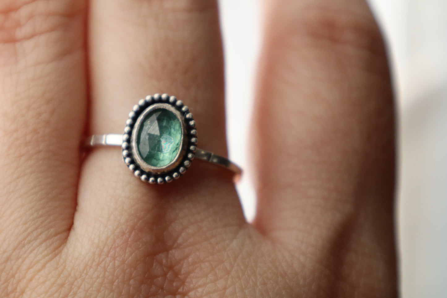 Sterling Silver Ring + Mint Green Kyanite